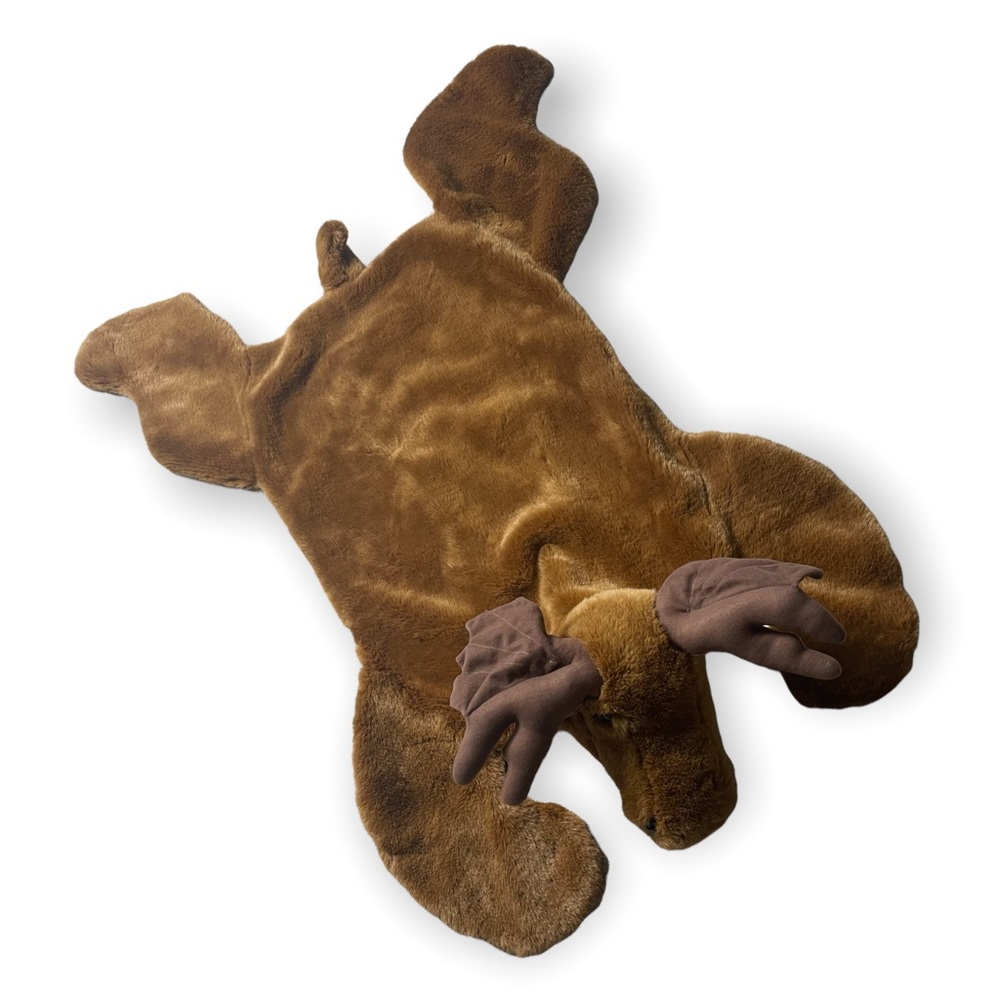 Nap Time Pals Kids Brown Moose Area Rug NWT- See Photo For One Flaw